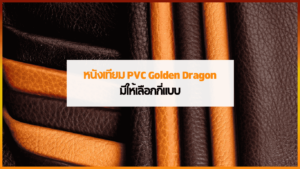 หนังเทียม PVC Golden Dragon หลากหลายแบบ ทั้งเรียบ ลายหนัง และลายผ้า